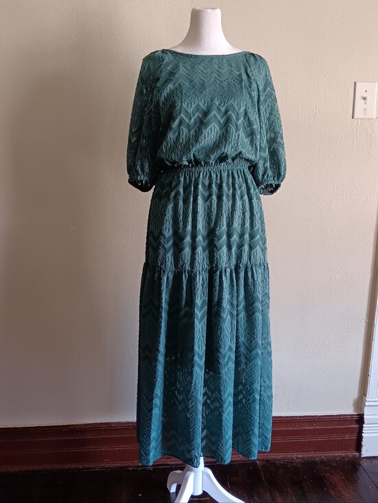 a new day Dresses & Skirts - Green Elastic Waist, Maxi Dress, A New Day Size Small, Casual Cottagecore Summer